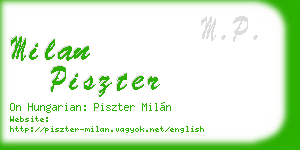 milan piszter business card