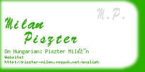 milan piszter business card